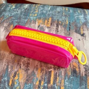Adorable PVC Bright Pink Zippered Storage Bag